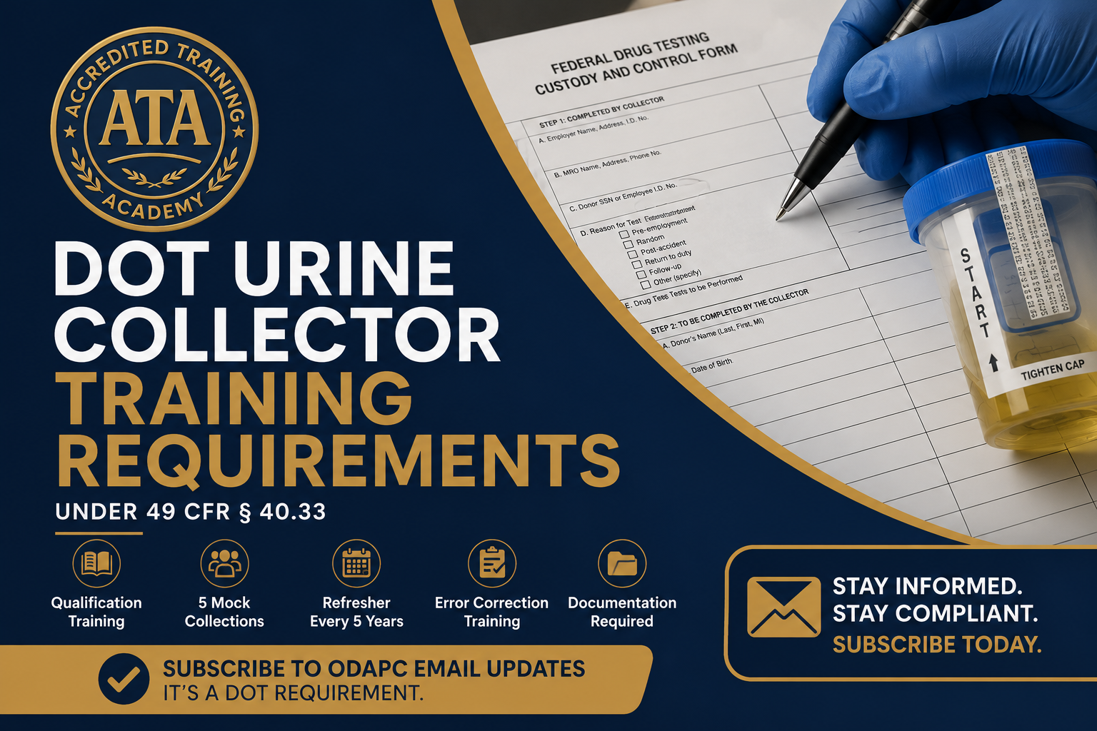 DOT Urine Collector Training Requirements & ODAPC Email Update